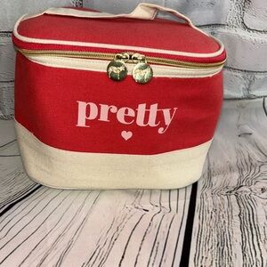 2/$30 DABNEY LEE Canvas “Pretty” Cosmetic Bag Vanity Train Bag Storage Case